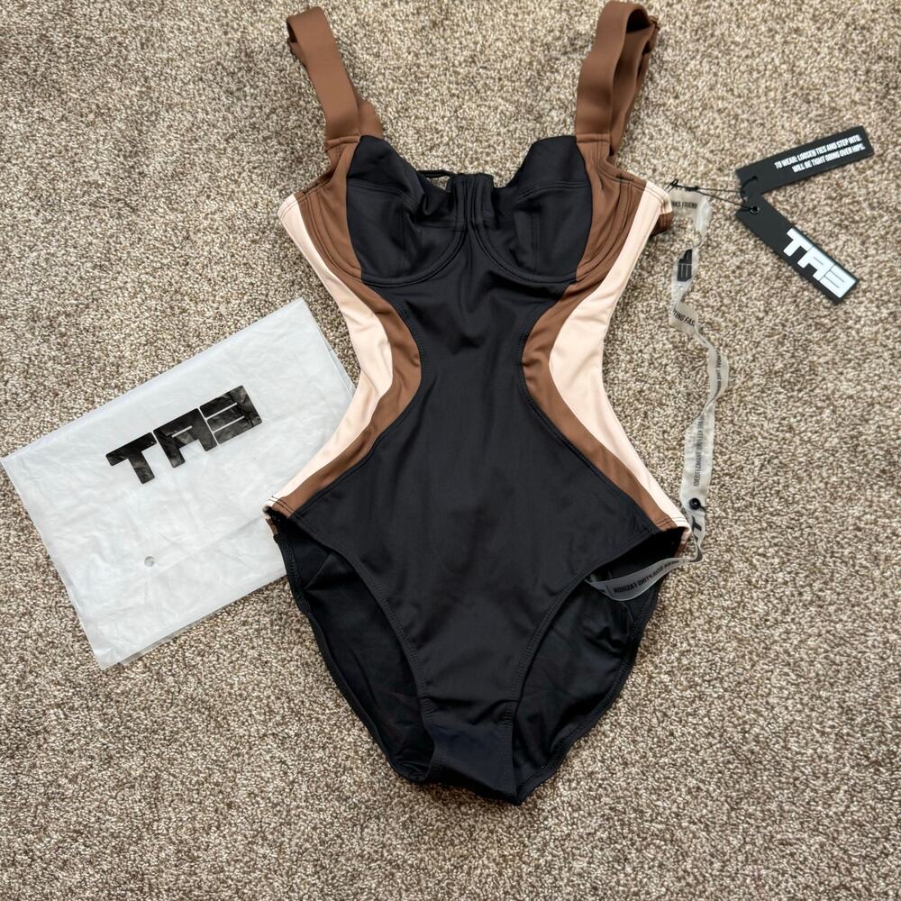 TA3 Lifty Sculpting Swimsuit Contour Black Mocha Peach XXS Reg/Long B/C Cup NWT
